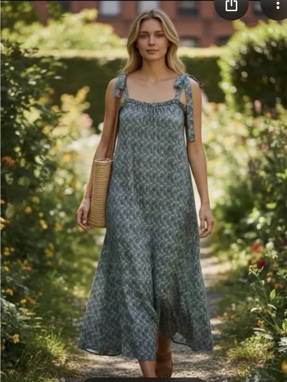 Ex Voto Vintage Iris Sundress in Blue Floral M/L - Picture 4 of 12